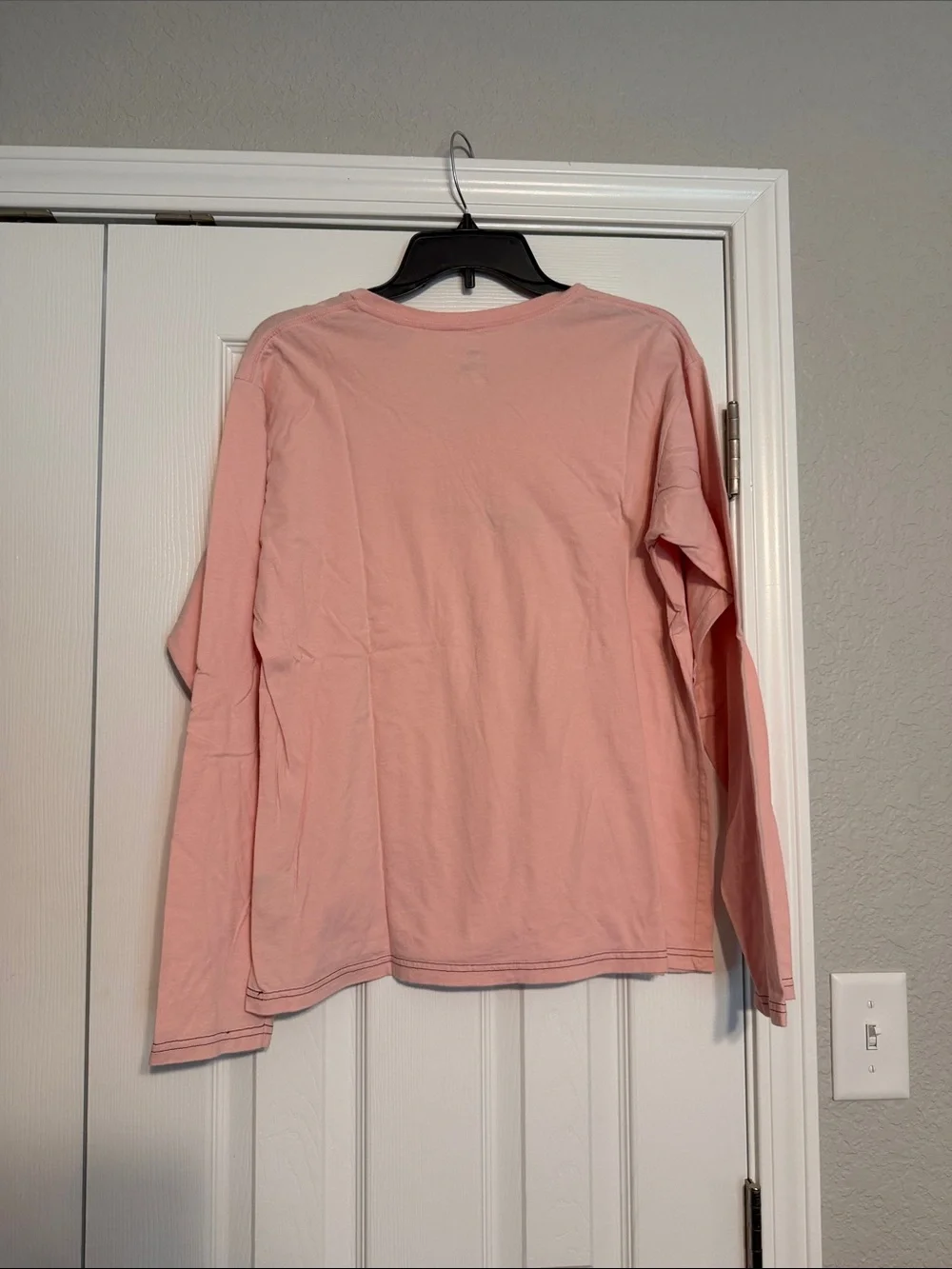 Nike Pink V-Neck Tee with Dark Purple/Black Swoosh Logo